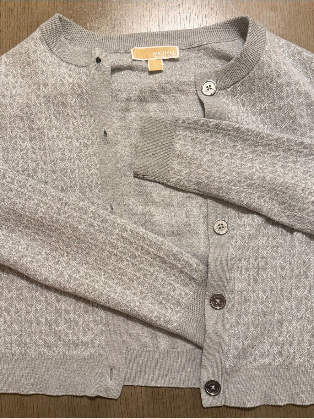 Michael Kors women’s Light Gray Button-Front Sweater